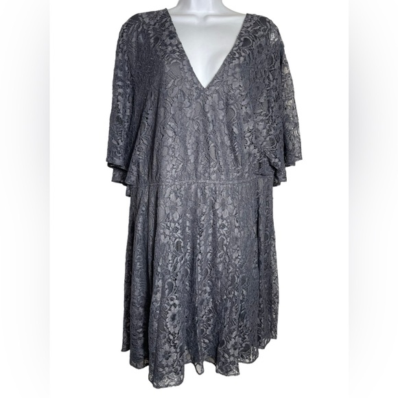 ASOS Curve Gray Lace Dress - Picture 1 of 6